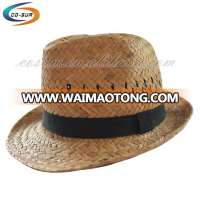 2017 custom Promotional style trilby paper straw custom straw fedora hat panama hat